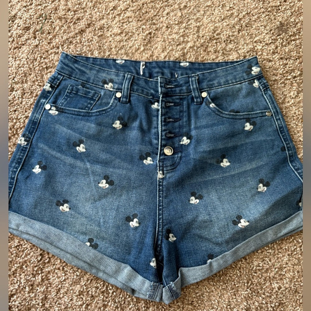 Disney Mickey Mouse High Wasted Jean Shorts